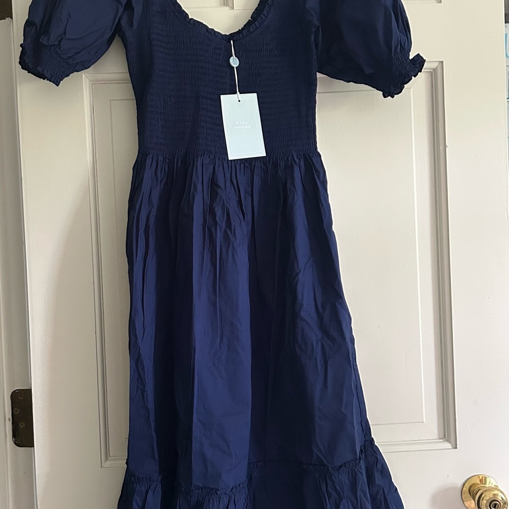 Hill House Blue Pleated Ruffled Sundress